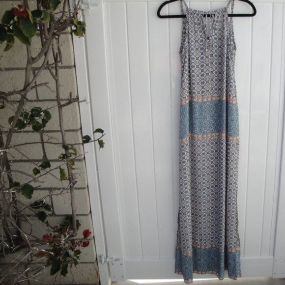 Knox Rose Womens Dress Maxi Long Size XS Sleeveless Tie Neck Boho Bohemian - Picture 5 of 6